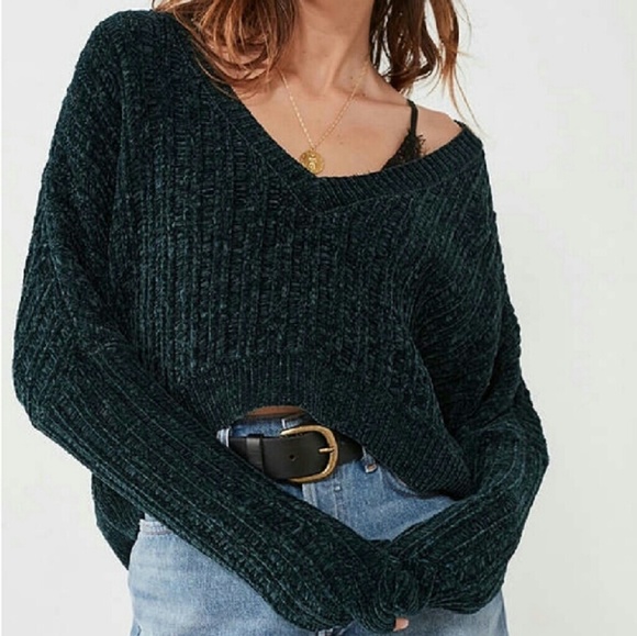 silence + noise Sweaters - Silence + noise chenille plush cropped sweater